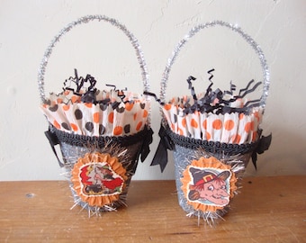 Vintage Halloween Candy Basket, Party Favors for Halloween