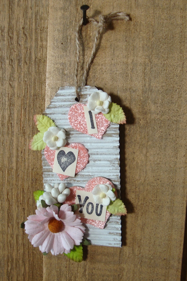 gifts for friends Valentine/'s Day gifts decorative tags shabby chic home decor I love you ornament Sentimental gifts