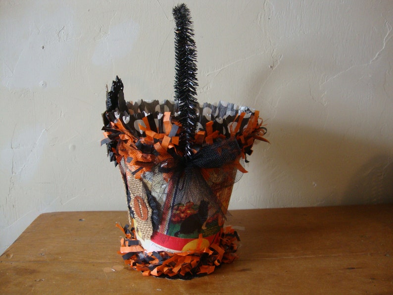 Halloween candy container Vintage style gift basket paper Etsy