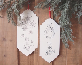 Vintage Enamel Christmas Sign, Farmhouse Style, Holiday Wall Hanging