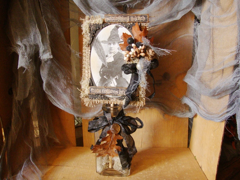 White Witch Hat Halloween Centerpiece Table Decor Victorian Style