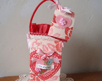 Valentine's day candy containers, party favor bag, gift bag, packaging, decorative gift bags, vintage style, hostess gift under 20