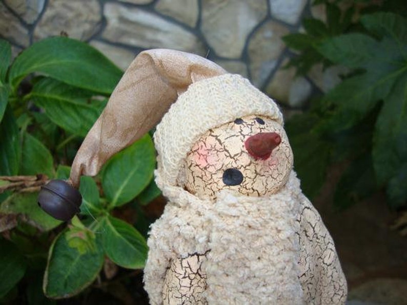 Christmas table decor snowman home decor old world Christmas centerpiece Vintage snowman Paper mache Snowman figurine Cottage Chic