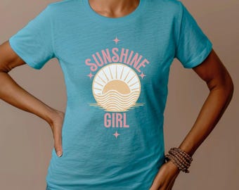 Sunshine Girl Sun Shirt Boho Tee Retro Vintage T-shirt Hippie Shirts Summer Concert Tshirt Hello Sunshine Nature Lover Beach Aesthetic