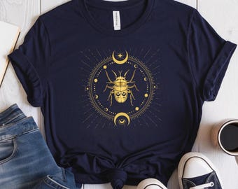 Beetle Bug T-Shirt  Mystic Insect Shirt Cottagecore Tshirt Naturecore Shirt Goblincore Insect Lover Gift Boho Tee Retro Bug Shirt