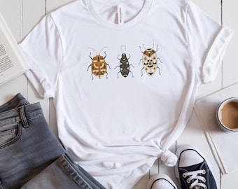 Beetle Bug T-Shirt Cottagecore Aesthetic Shirt Cottage Core Tshirt Naturecore Shirt Goblincore Insect Lover Gift Boho Tee