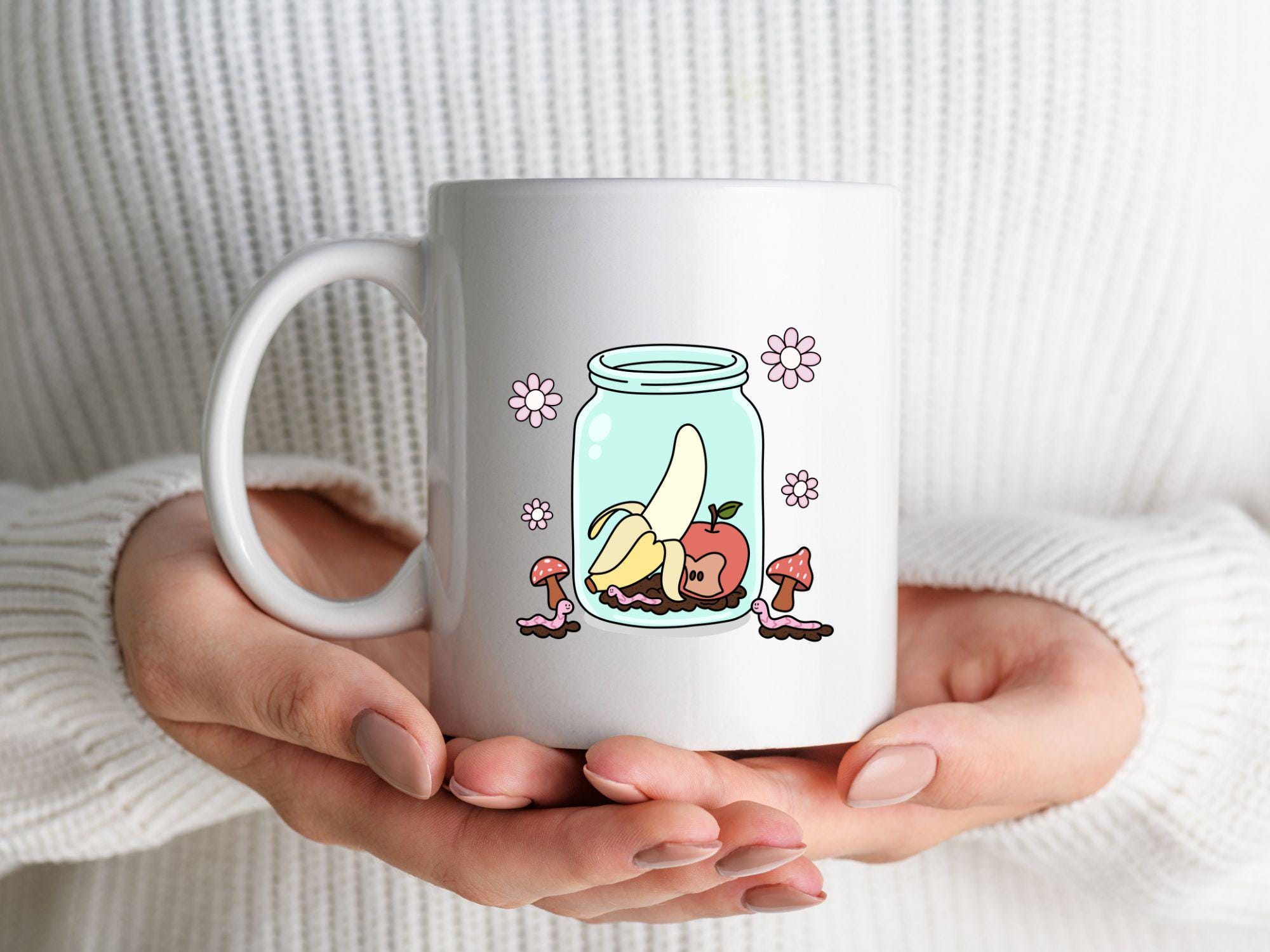Cute Composter Cute Compost Jar PNG, Whimsical Eco Friendly Clipart, Cottagecore ...