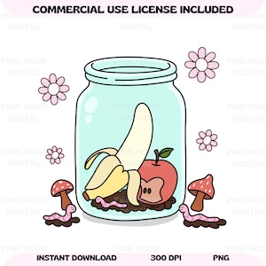 Joli pot de compost PNG, clipart écologique lunatique, illustration de compost de jardin Cottagecore, mode de vie durable PNG, usage commercial