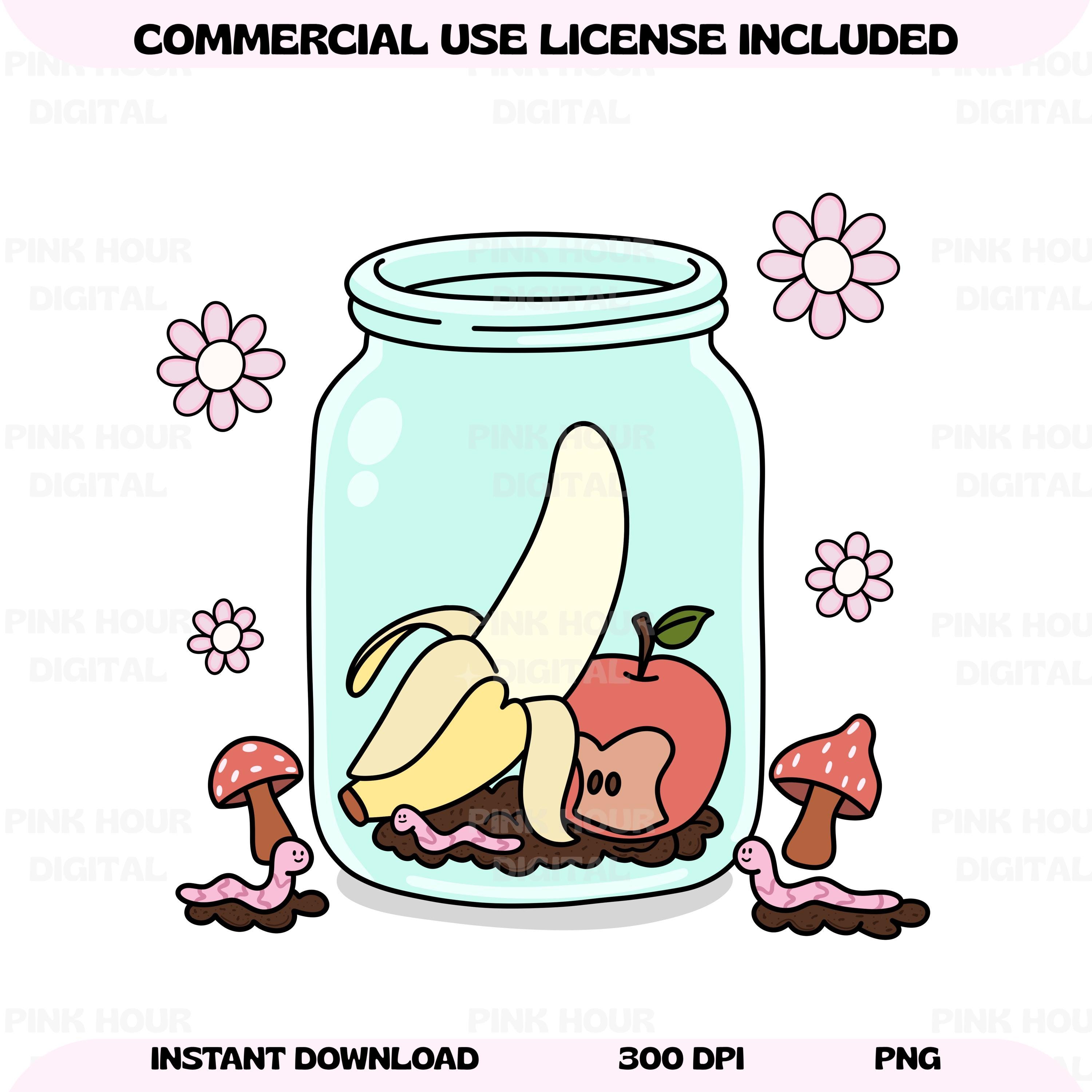 Cute Compost Jar PNG, Whimsical Eco Friendly Clipart, Cottagecore ...