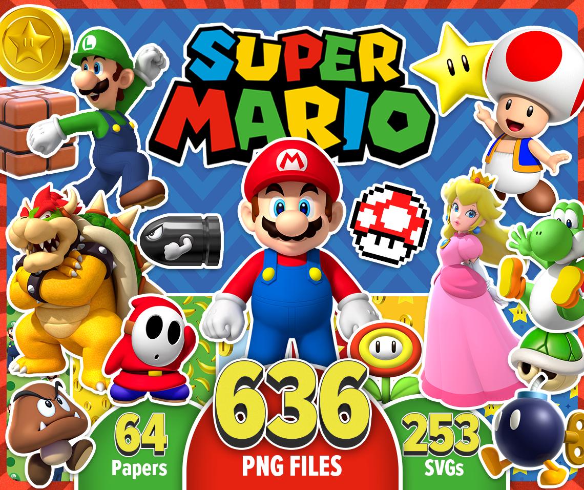 Set Topper Per Torta Super Mario – 6 Personaggi Con Biglietto, Decorazioni Per Compleanno A Tema