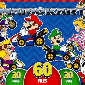 Mario Kart Clipart Bundle: PNG SVG Digital Files