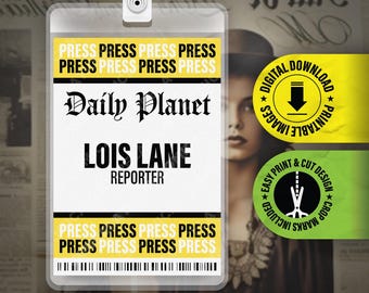 Lois Lane Daily Planet Presspass – Halloween Cosplay ID-bricka (digital nedladdning)