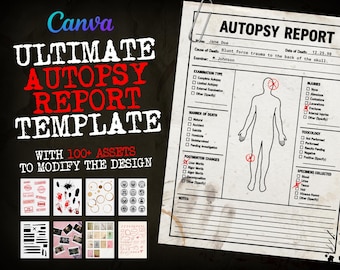 Autopsy Report PDF Dossier Template – Classified Document for Mystery, Detective (Digital Download)