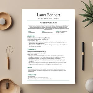 Canva Resume Template | Modern Editable Resume | ATS-Friendly Job Resume | One Page Resume | Instant Download
