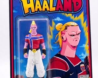 Erling Haaland Majin Buu ~ Dragon Ball Custom Crossover Tribute Carded Figure ~ Unique Collector Display Toy