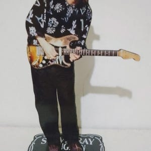 Stevie Ray Vaughan 8" MDF Display Standee Figure Statue Cutout Doll Toy SRV Guitar Rock Collectible