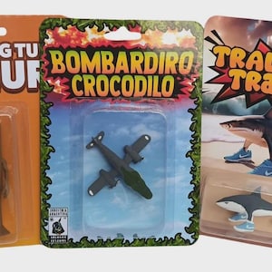 BRAINROT Customs Set of 3 ~ Crocodile + Tralala Tralalero + Tung Sahur ~ Fan Art Figures