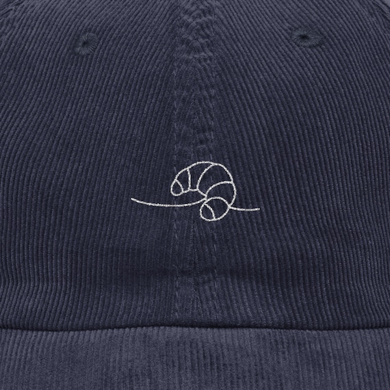 Embroidered Croissant Corduroy Cap, Bread Lover Gift
