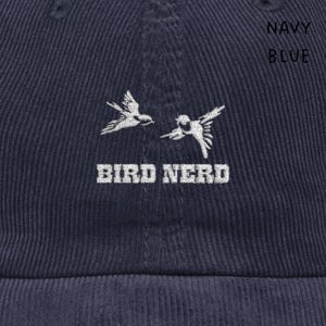 Bird Nerd Corduroy Hat , Embroidered Flying Birds Vintage Cap for Nature Lovers