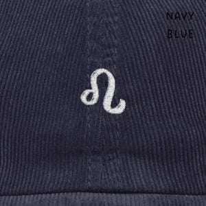 Vintage Corduroy Cap: Embroidered Leo Zodiac Sign - Birthday Gift