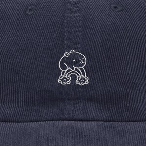 Capybara Embroidered Corduroy Cap: Chill Animal Meme Dad Hat