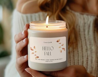 Vela de soja con especias de calabaza: vela con aroma otoñal, regalo de Acción de Gracias
