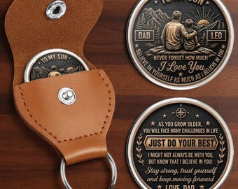 Llavero personalizado "Para mi hijo", llavero de recuerdo, llavero de cuero, regalo de padre a hijo, llavero personalizado