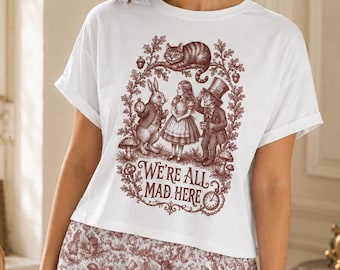 Alice in Wonderland Toile We're All Mad Here Pajama Set