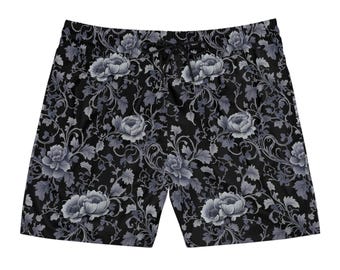 Floral Print Swim Shorts for Men - Stylish Summer Swimwear, Beach Shorts, Pool Party Gear, Vacation Essentials, Relaxed Fit