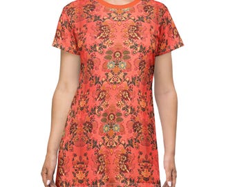 good vibes t shirt dress Good Vibes Printed T-shirt Dress, Streetwear Aesthetic Tee shirt Dress, All over print, Comfy Loungewear Dress, Loose Fit, Urban Clothing
