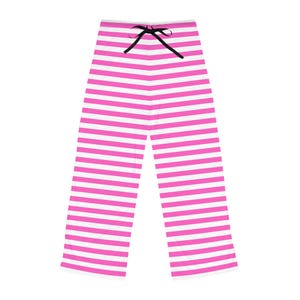 Pink Striped Women&#39;s Lounge Pants, Soft Loungewear, Comfy Bottoms, Cute Loungewear Trousers, Cozy Wear for Her