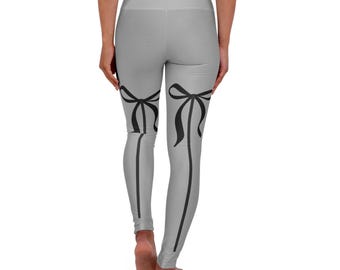Leggings da yoga Back Interest, fiocchi neri dietro, pantaloni da ginnastica, abbigliamento sportivo, leggings da allenamento, collant da palestra