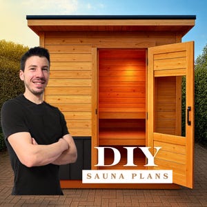Pacchetto di progetti fai da te per sauna e elenco dei materiali - Sauna isolata per esterni per 6 persone