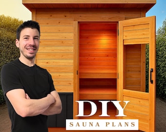 DIY Sauna Plans & Material List Bundle - 6-Person Outdoor Insulated Sauna