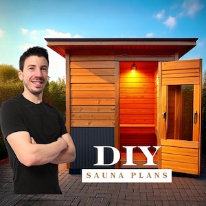 DIY Sauna Plans & Material List Bundle - 6-Person Outdoor Insulated Sauna