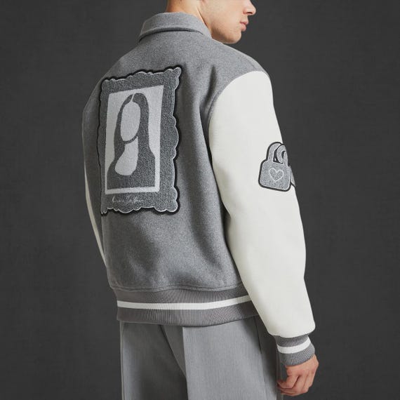 Paris Mona Lisa Varsity Jacket: Embroidered Wool-blend Letterman