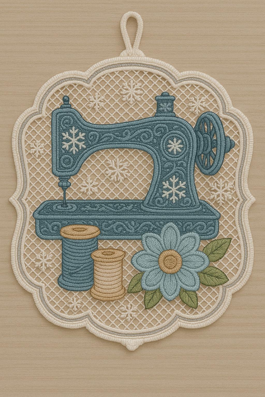 FSL Sewing Machine Embroidery Design – Free Standing Lace Machine File – Vintage Stitch Gift for Sewists & Crafters – Digital Download