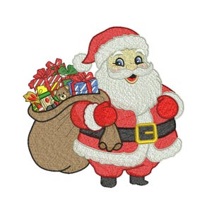 Borduurontwerp kerstman met cadeaus – 3 maten (directe download)