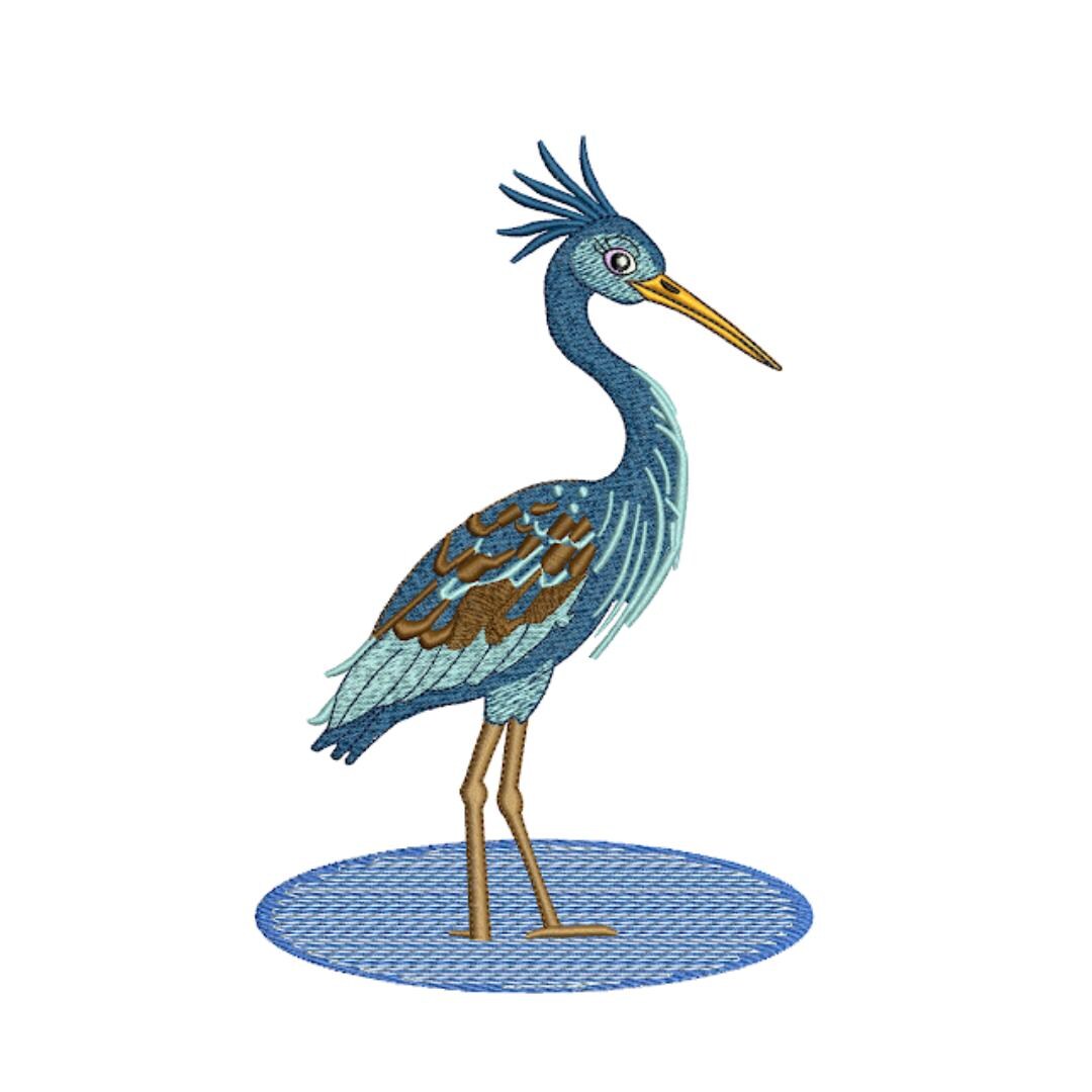 Heron Bird Machine Embroidery Design | 3 Sizes | Wildlife Bird Nature ...