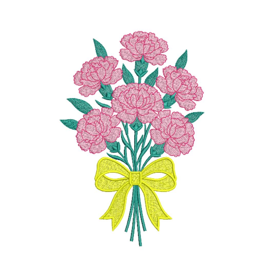 Flower Bouquet Embroidery Design | Floral Bouquet Machine Embroidery ...