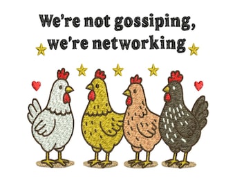 Funny Chicken Machine Embroidery Design | 3 Sizes | Farmhouse Hen Embroidery Pattern | Instant Download | PES DST