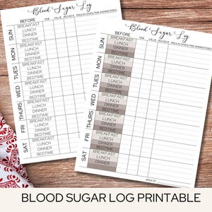Blood Sugar Log, Gestational Diabetes Tracker, Type 2 Diabetes Log, Daily Health Journal, Diabetes Management Tool,  Daily Tracker Printable