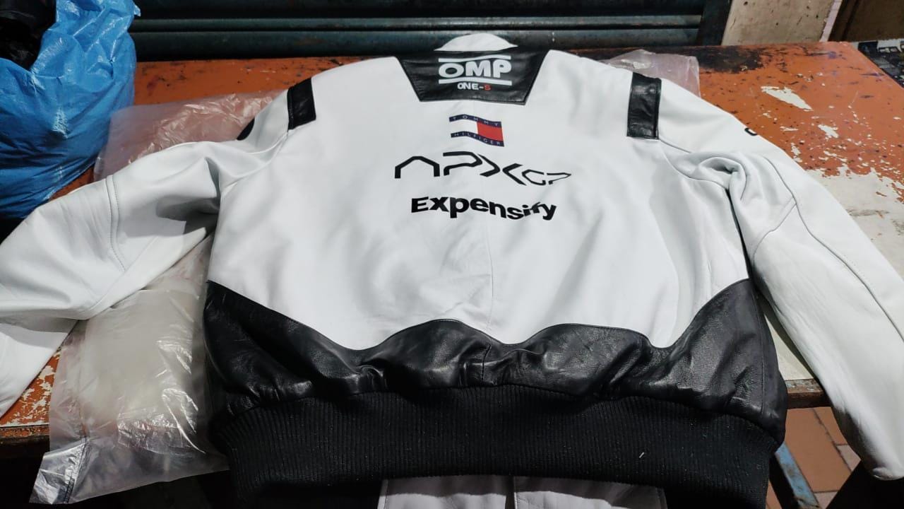 F1レーシングハンドメイドレザーボンバージャケット | APXGPモーター