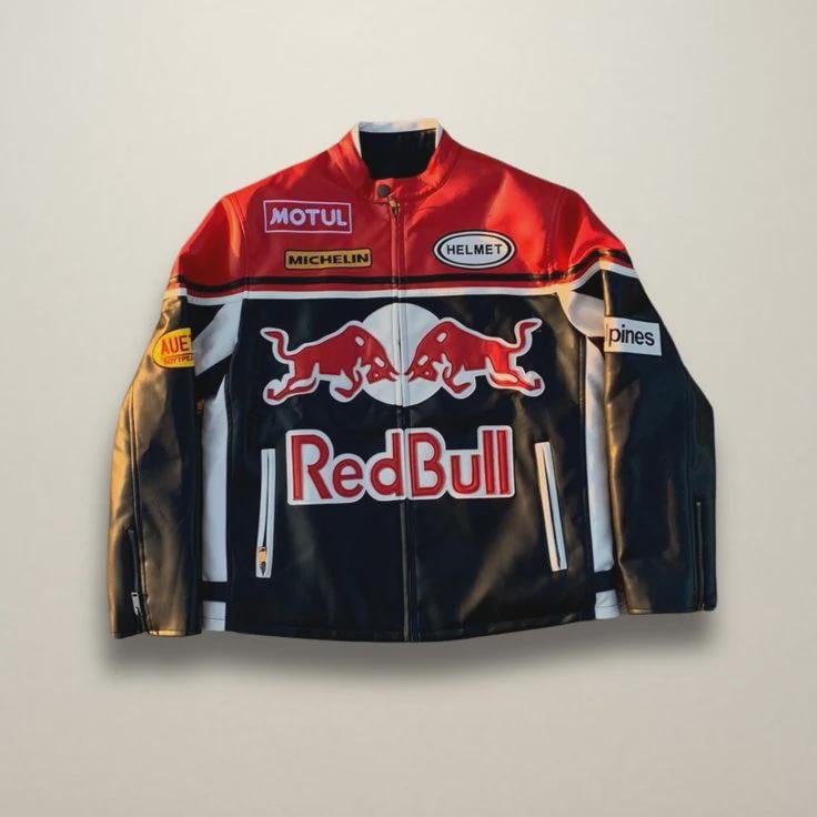 Red bull racing leather jacket - Etsy 日本
