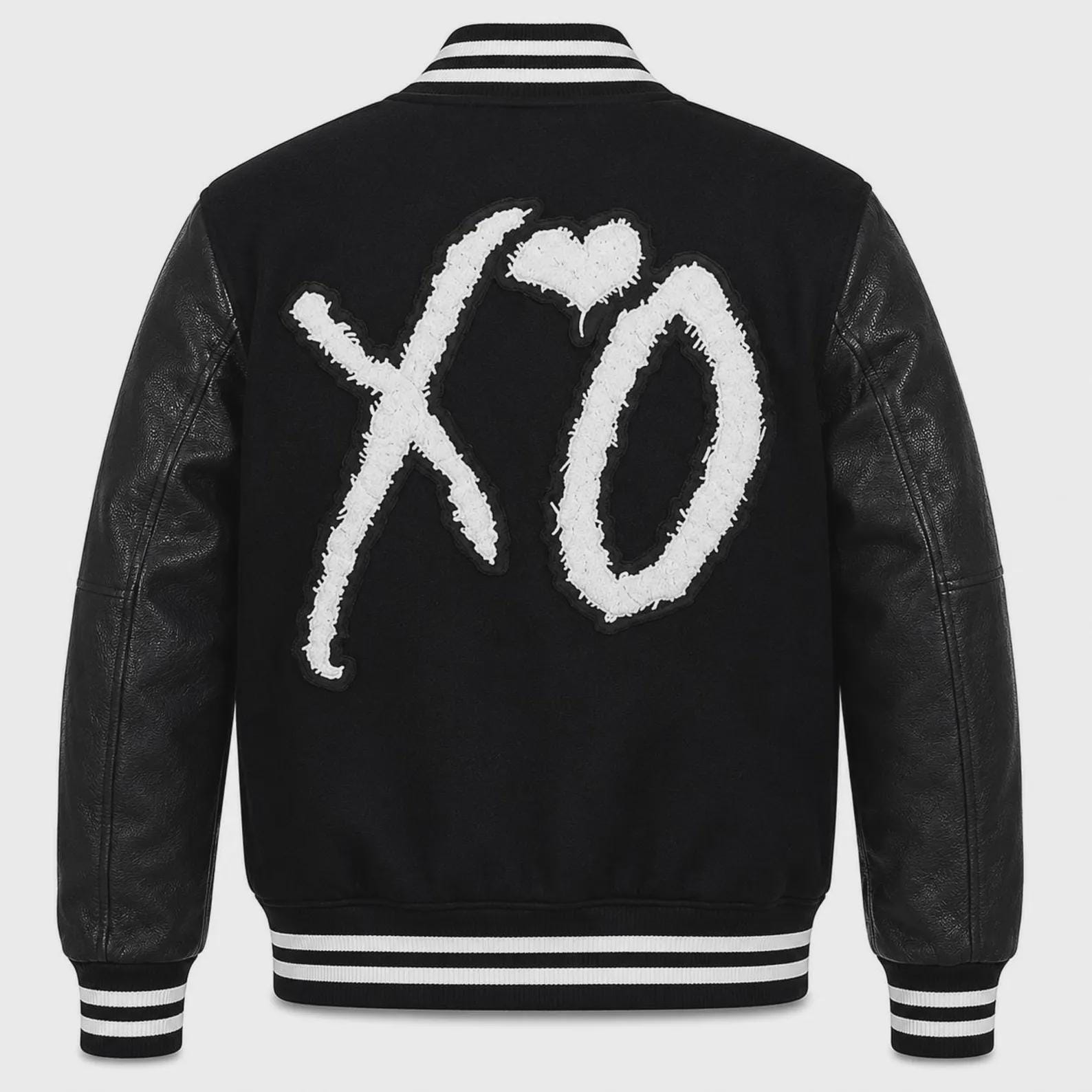 Halloween Costume Weeknd Black XO Varsity Jacket Unisex | Concert