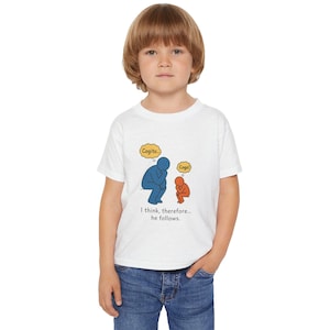 Maglietta per la festa del papà a tema filosofia per bambini, regalo per papà, maglietta in cotone pesante con Descartes