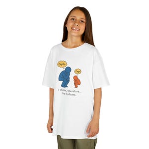 Maglietta per bambini, regalo per la festa del papà a tema Cartesio e filosofia, maglietta per bambini, maglietta per ragazzi, divertente maglietta con tema scienza e filosofia, abbigliamento per bambini