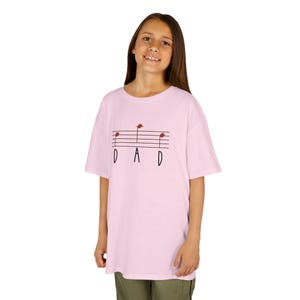 T-shirt pour enfant, cadeau de fête des pères avec notes de musique, t-shirt pour enfant, chemise pour jeune, haut mélomane pour tout-petit, vêtements pour fête de famille