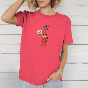 Camiseta unisex con estampado de caca de pájaro, ideal para mujeres optimistas, divertida, con vibras positivas, ideal para amantes de las aves, con humor.