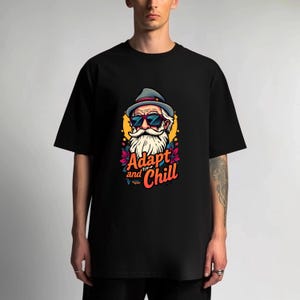 Anpassung und Chill T-Shirt - Hipster Paar - Cooles Wissenschaft Grafik-Shirt, Herren T-Shirt, übergroßes T-Shirt, schweres T-Shirt